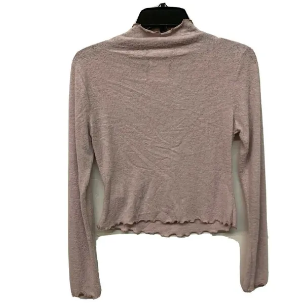 Lush Womens Lilac Long Sleeve Lettuce Trimmed Top - Image 2