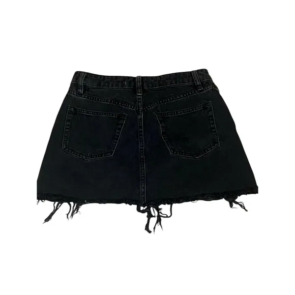 Free People We The Free Women's Black Denim Mini Skirt Size 4 Casual - Image 3