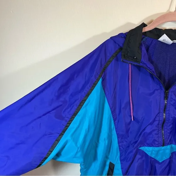 Vintage Nike Windbreaker Purple Blue Medium‎ Gray Tag - Image 8