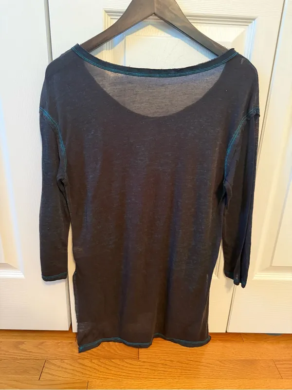 Free People We The Free Black Burnout Layering Tee - Image 3
