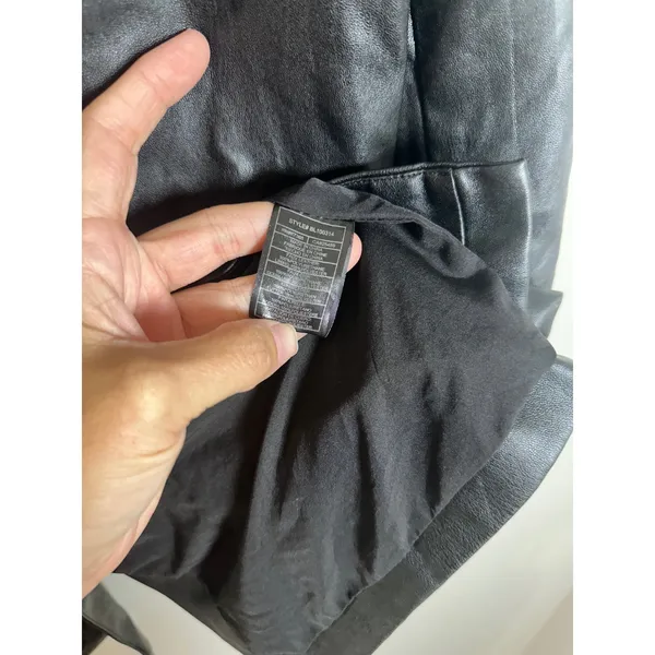 BB‎ Dakota Steve Madden Im Busy Faux Leather Blazer Black Longline Jacket - Image 4
