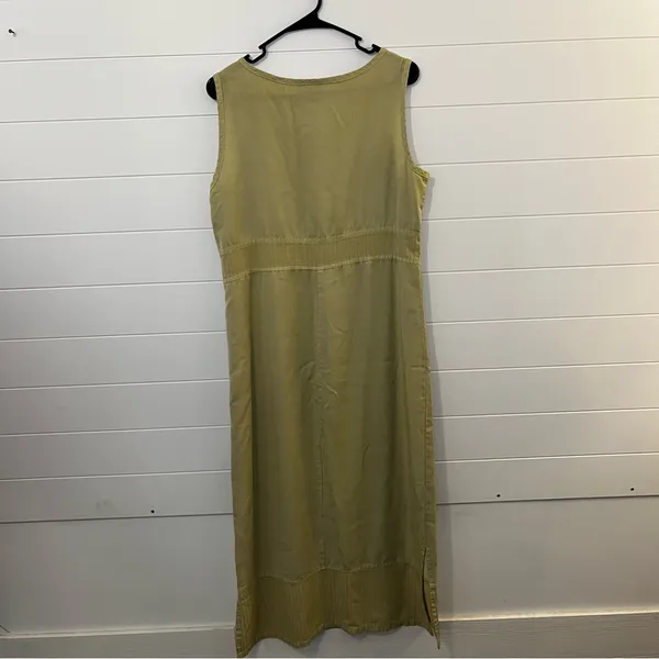 Vintage Clio Sleeveless Maxi Dress in Light Olive Beachy Travel Lightweight Med - Image 10