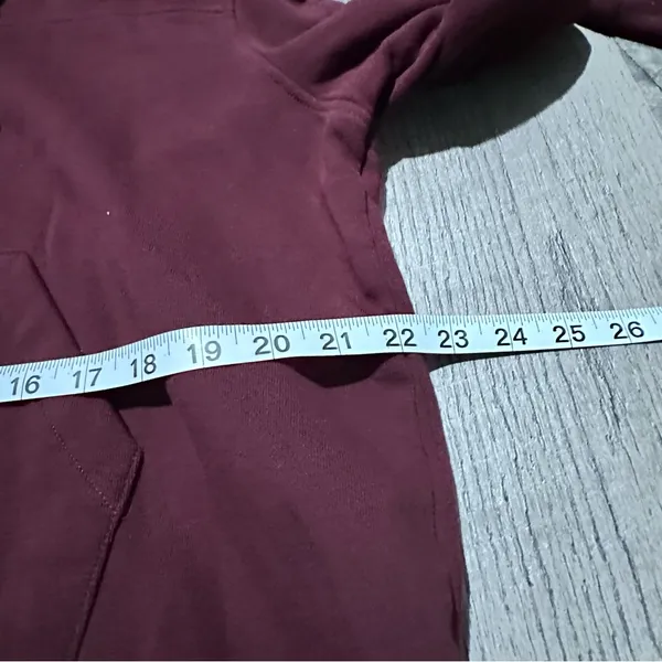 Maroon Burgundy Red Hoodie Pockets Women’s Pull Over drawstring basic amazon XL - Image 6