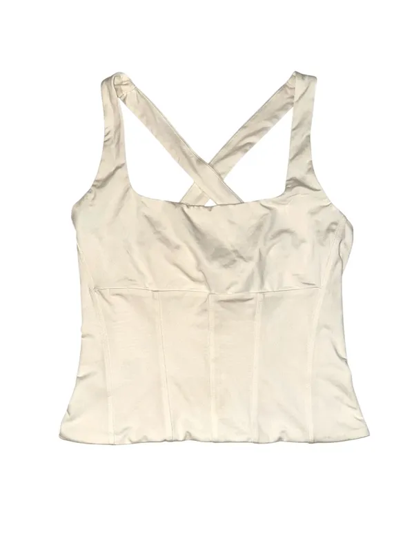 NWT Staud Carry Top Ivory Square Neck Sleeveless Athletic Tank Top MEDIUM - Image 3