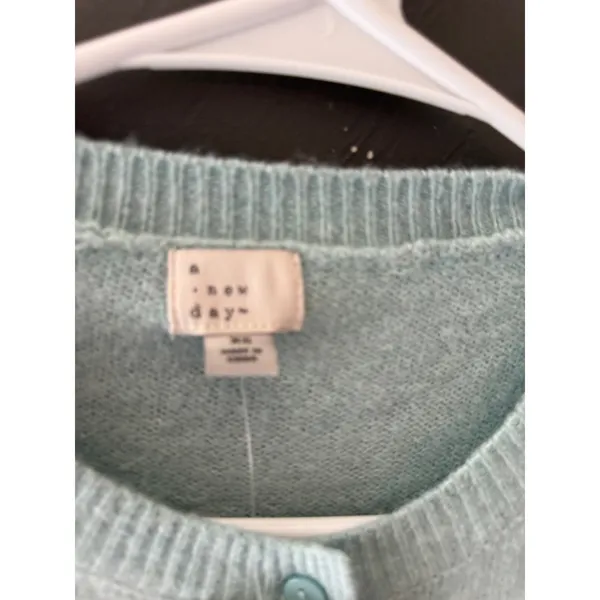 A New Day Women XS Blue Rhinestone Embellished Button Front Cardigan Sweater - Image 7