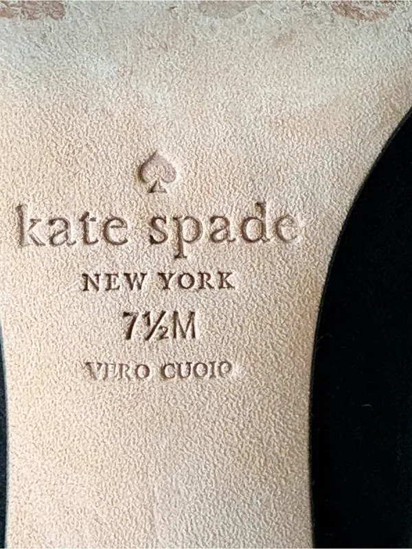 Kate Spade Black Suede Pumps Sparkling silver glitter Block Heel Womens Size 7.5 - Image 12