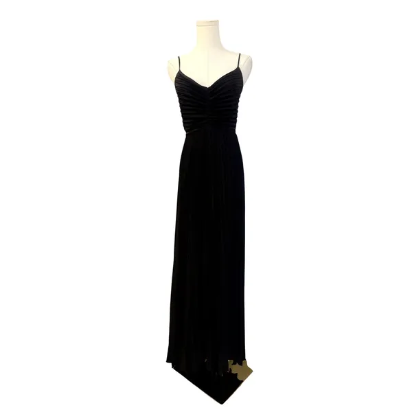 New! Petal & Pup Naira Pleated Satin Maxi Dress Black Size 2 - Image 6