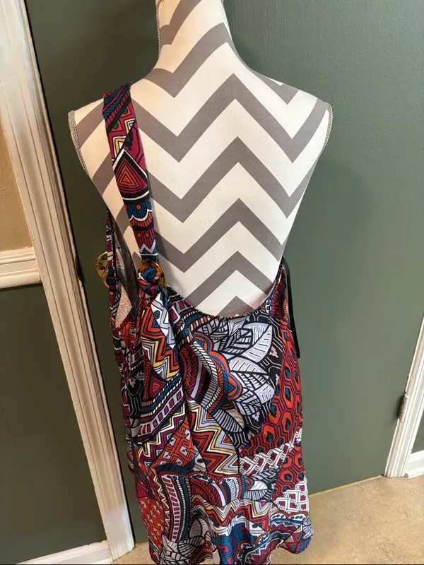 Anthropologie Multicolor Paisley One-Shoulder Dress - Image 2