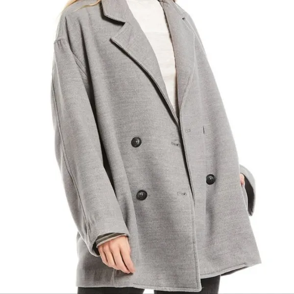 NWT Free People Hannah Slouchy Double Breasted Blazer Gray - Image 9