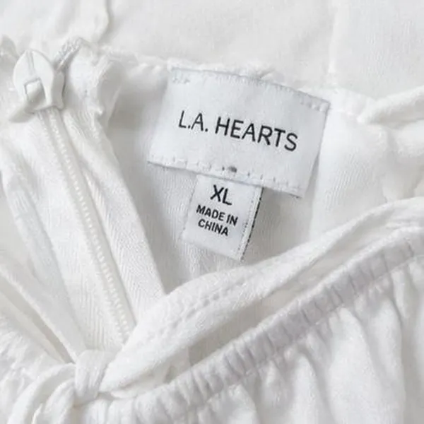 LA Hearts White Puff Sleeve Milkmaid Mini Dress Coquette Cottagecore XL - Image 5