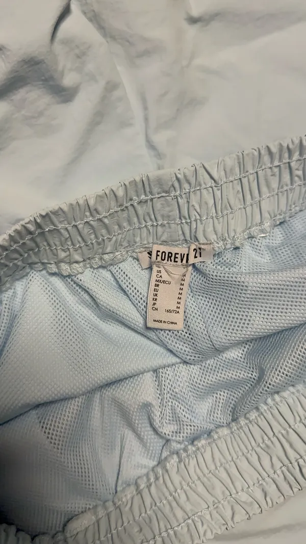 Forever 21 Baby Blue White Piping Y2K Track Pants M - Image 6