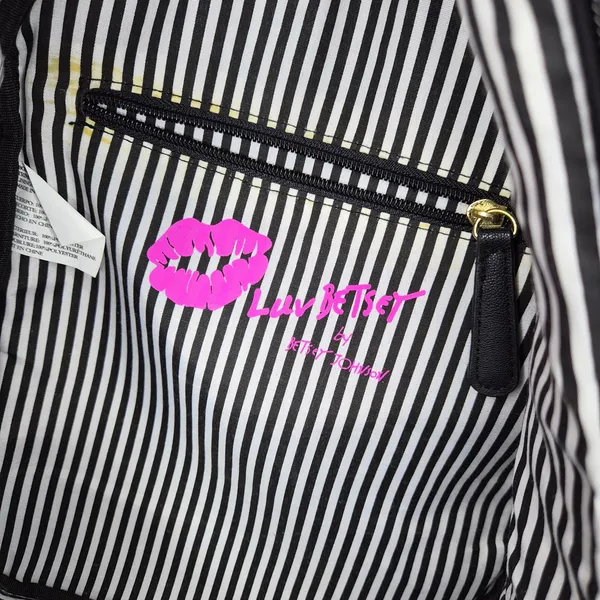 Luv Betsey Johnson Magenta Velvet Quilted Star Mini Backpack Hot Pink Y2K Purse - Image 9