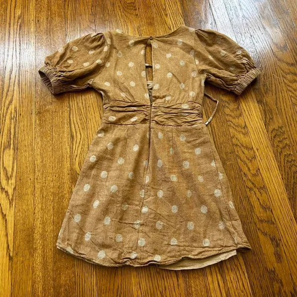 Linen Polka Dot Dress - Image 4