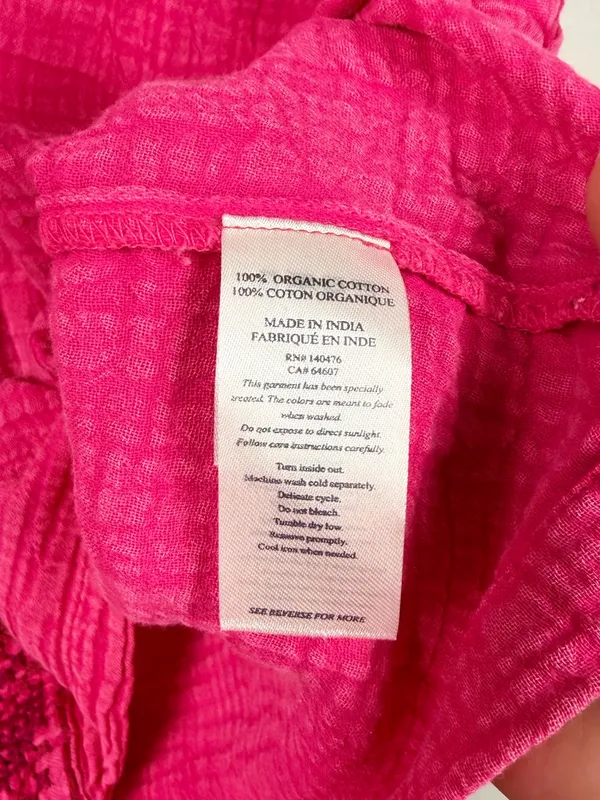 Faherty Dream Cotton Gauze Lucia Top in pink size large - Image 5