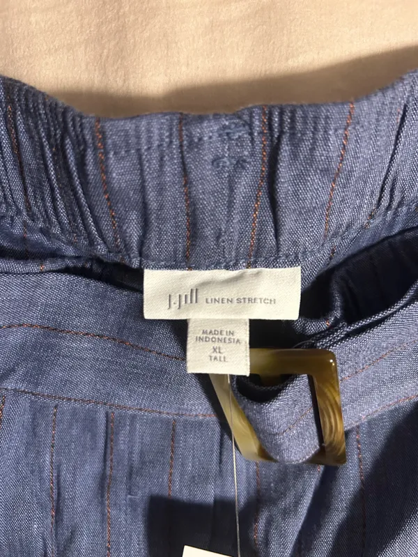 J. Jill Navy Wide-Leg Linen-Blend Pants XLT - Image 3