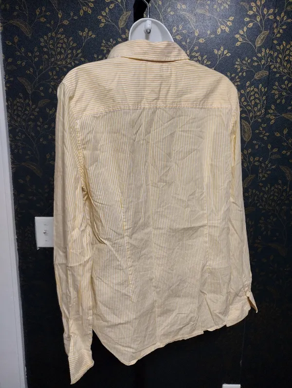 Tommy Hilfiger Yellow And White Striped Button-Down Shirt - Image 3