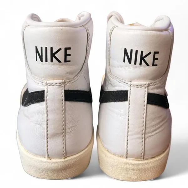 Nike Blazer Mid ‘77 Vintage White Black Leather High Top Sneakers Sz9 CZ1055-100 - Image 6