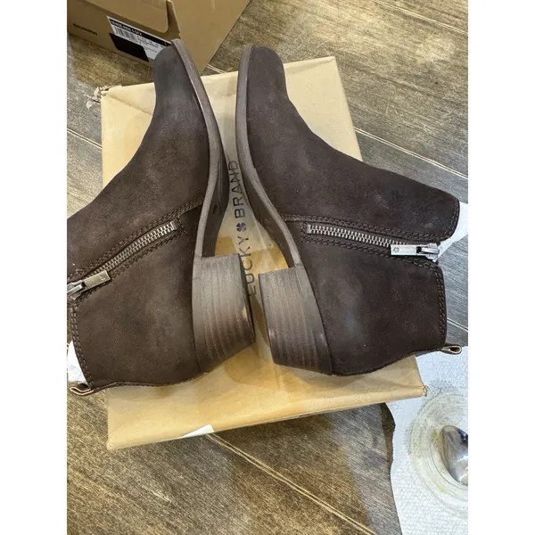 Lucky Brand Women's Basel Ankle Boot Chocolate Arezzo Wax Size 9.5 Distressed - Image 7