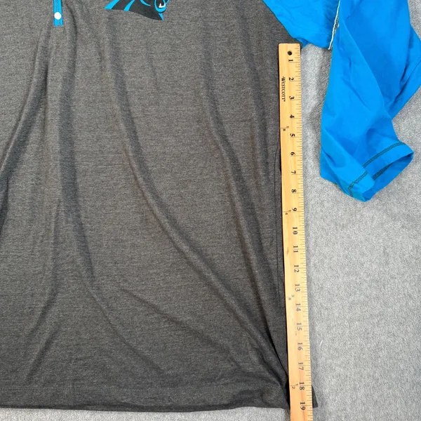 Carolina Panthers Majestic Raglan Tee Shirt Women's 2X Blue Gray NFL Long Sleeve - Image 4
