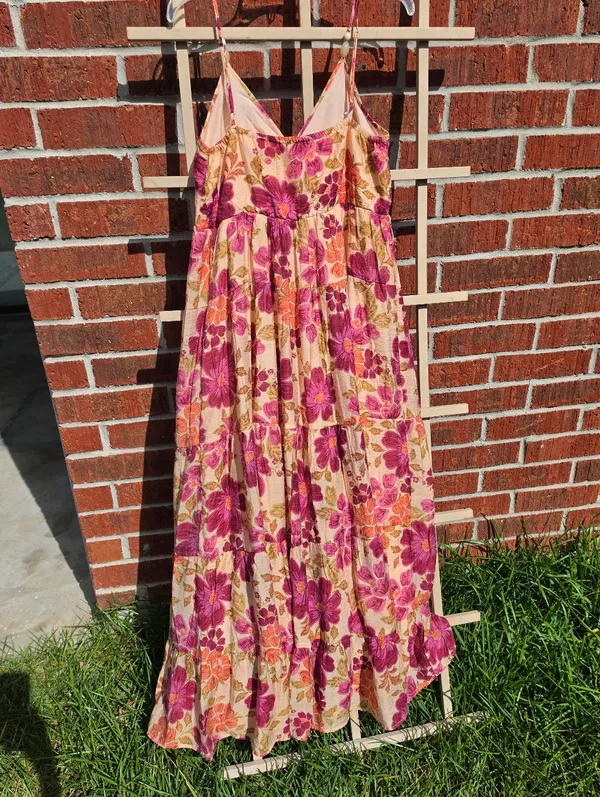 1. STATE Floral Tiered Maxi Dress Mediuml Boho Resort Sundress - Image 6