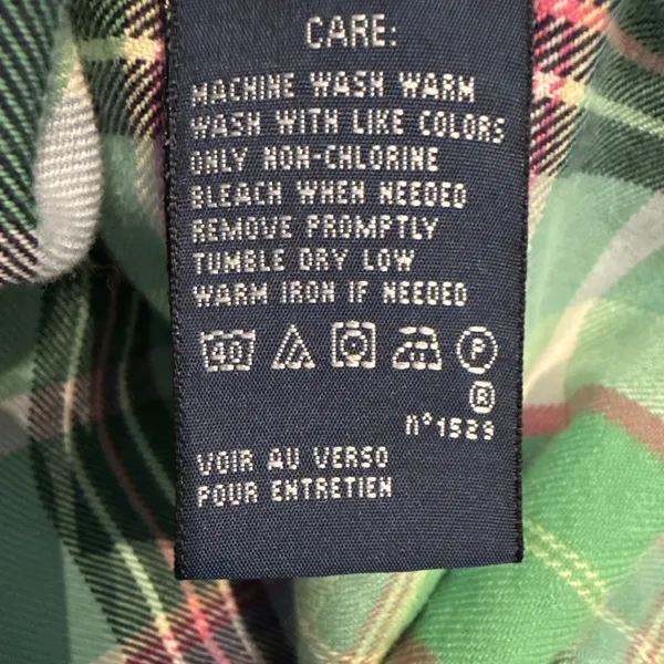 Laurel Ralph Lauren RLL Flannel Button Down Women's Green Pink Shirt Size 10 - Image 6