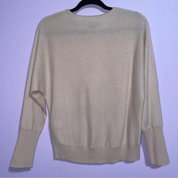 Tahari Cashmere Sweater Soft Pink Women M Contemporary Minimalist Office Modest - Image 5