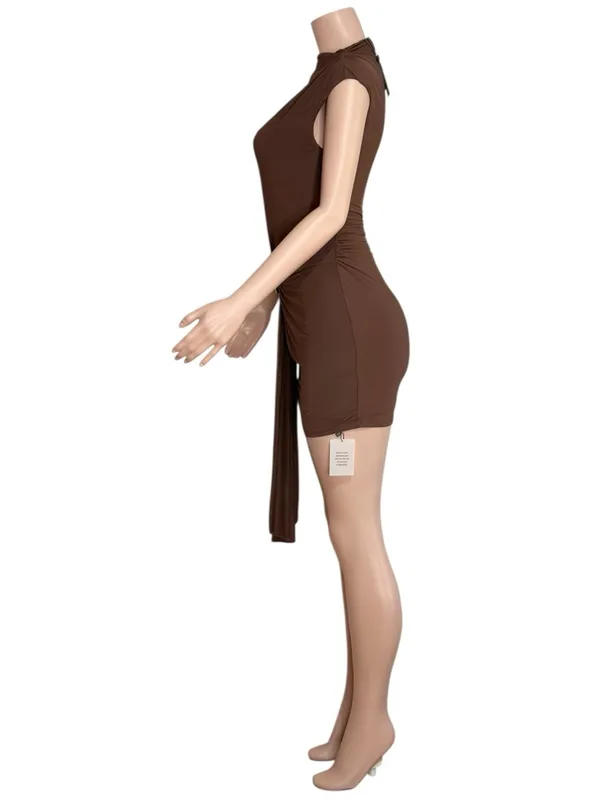 NBD Nicolette Mini Dress, Chocolate Brown, Small - Image 6