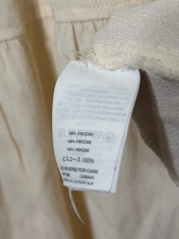 Madewell Tiered Button Back Top Size Medium Blouse Cream Business Casual - Image 8