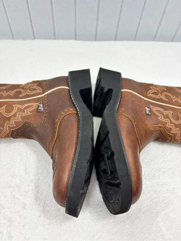 Justin Boots Gypsy Inji L9909 Women's 7B Cowgirl Boots Aged Bark Leather Boots - Image 5