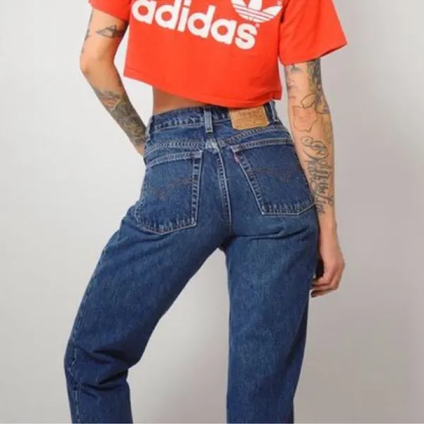 Vintage Y2K Levi’s 550 High Waisted Relaxed Fit Tapered Mom Jean 14 100% Cotton - Image 3