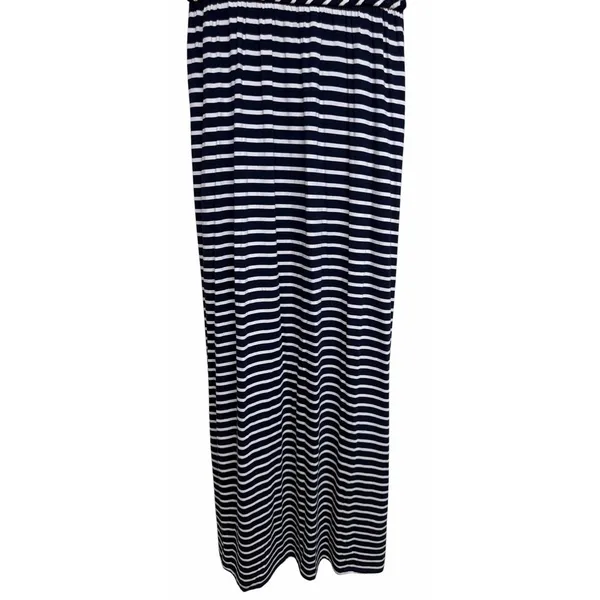 Maeve Blue &‎ White Striped Maxi Dress Women's Size Large - Image 5