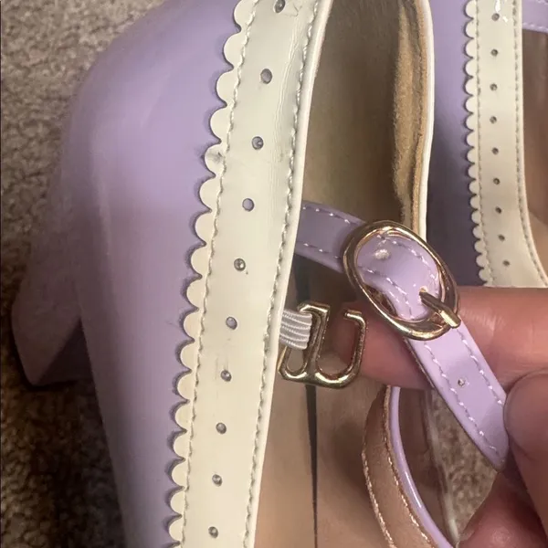 Women’s Purple Chunky Heel Mary Jane Pumps Cute Bow Round Toe Size 8 NEW - Image 15