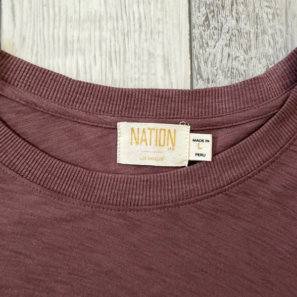 Nation LTD Reva Tee lightweight neutral minimalistic Pima cotton size large - Image 8