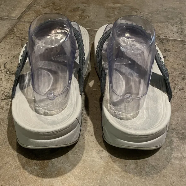FitFlop Lulu Maxi Crystal Sandals Womens 10 EUR 42 Pewter Grey L99-534 Sparkle - Image 6