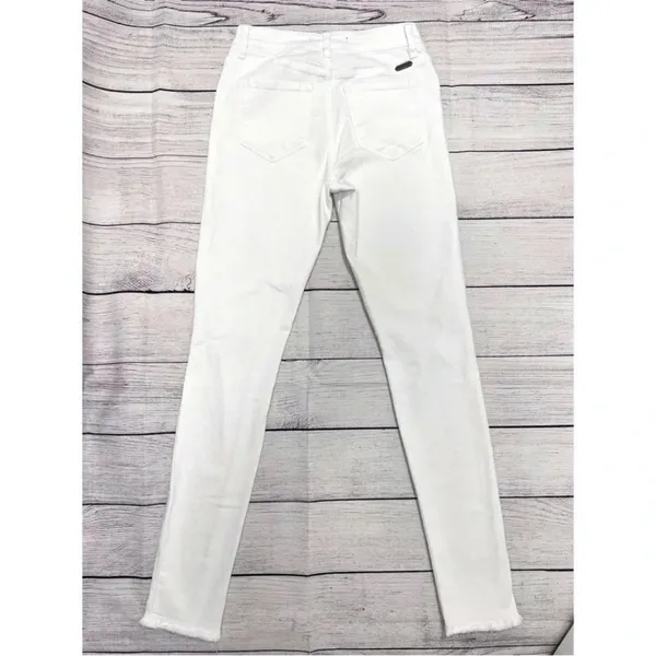 KanCan High Rise Ankle Skinny Distressed Jeans White Stretch Women's Size 25 - Image 3