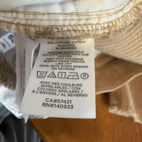 LOFT Corduroy Straight Leg‎ Pants Camel Tan Size 29 8 Raw Hem Casual Academia - Image 8