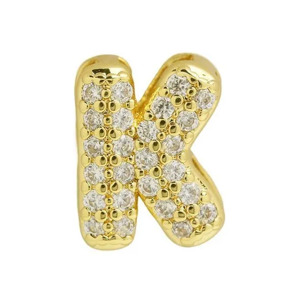 Balloon Zircon Letter K Initial Necklace Gold - Image 3