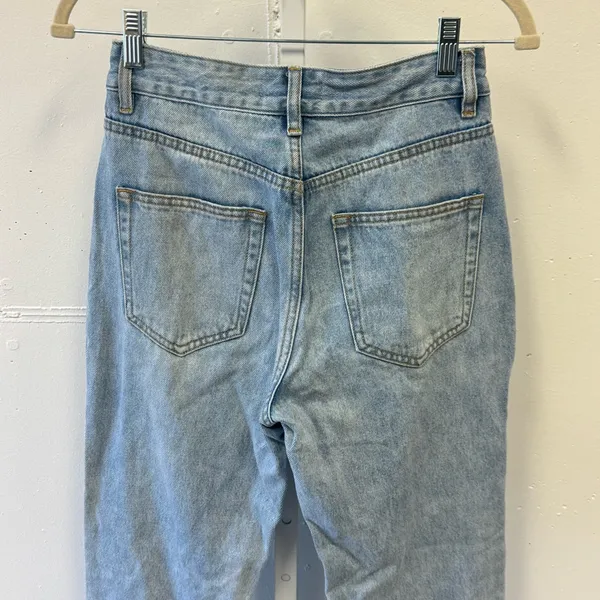 Showpo. Rhinestone High Waist Mom Denim‎ Jeans Medium Wash Sz 4 - Image 6