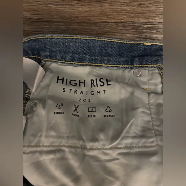 Lucky Brand Blue Distressed Straight Leg Jeans - Image 6