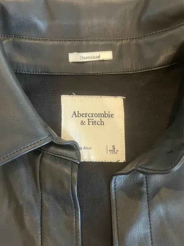 Abercrombie & Fitch Oversized Leather Jacket - Image 3