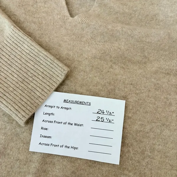 NWT!! FREE PEOPLE Eloura Cashmere‎ Henley Sweater Solid Light Brown Tan X-Large - Image 15