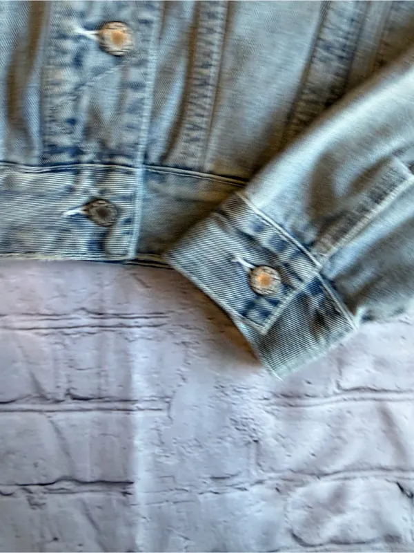 Free People Denim Jacket Western Boho Women’s Size Small Faded Country Prairie - Image 9