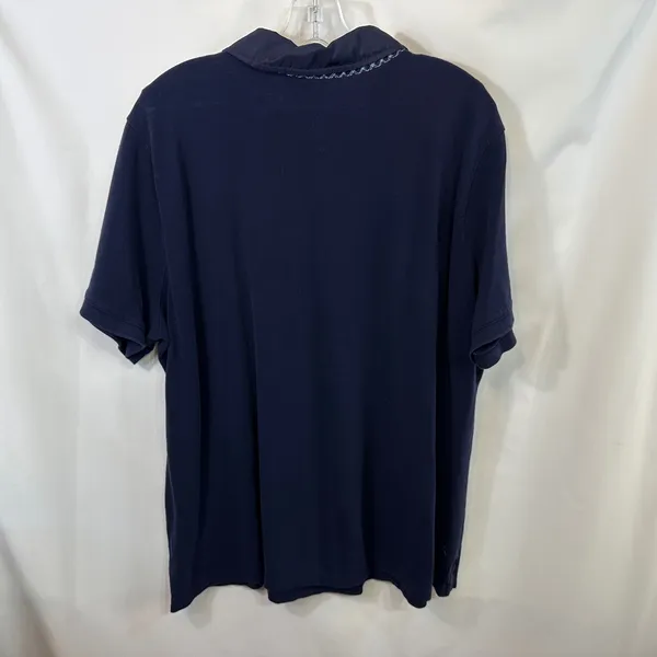 VTG Lauren Ralph‎ Lauren Plus Size 3X Polo Shirt Top Navy Blue Cotton Y2K 733 - Image 2