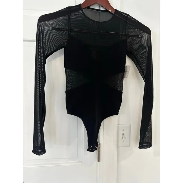 NEW NWT Free People Intimately All An Illusion Bodysuit XS/SM Black MSRP $58 - Image 2