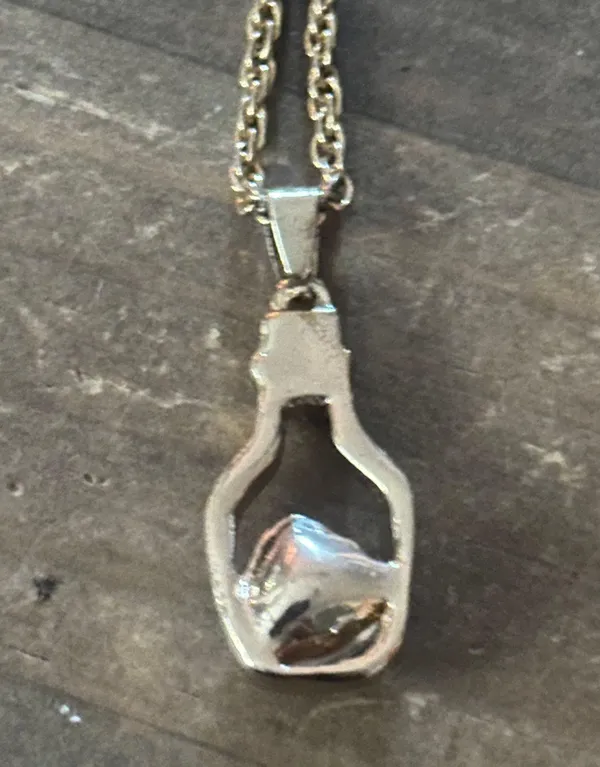 Gold tone pickleball crystal heart pendant necklace - Image 4