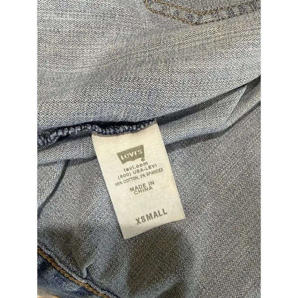 Levi's Type 1 Iconic Jacket Women’s Large Tab Crop Fitted Denim Jean Western XS - Image 6
