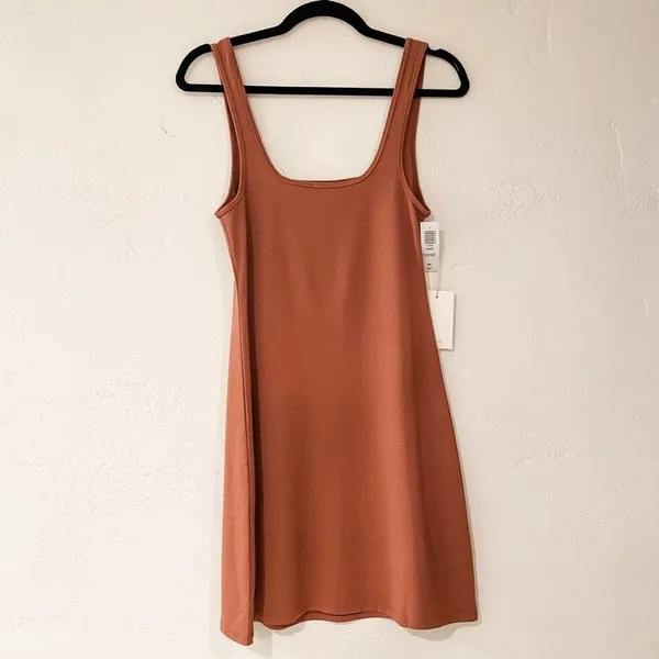 NEW Wilfred Trance Mini Dress in Mocha Sorbet Brown Size Medium - Image 3