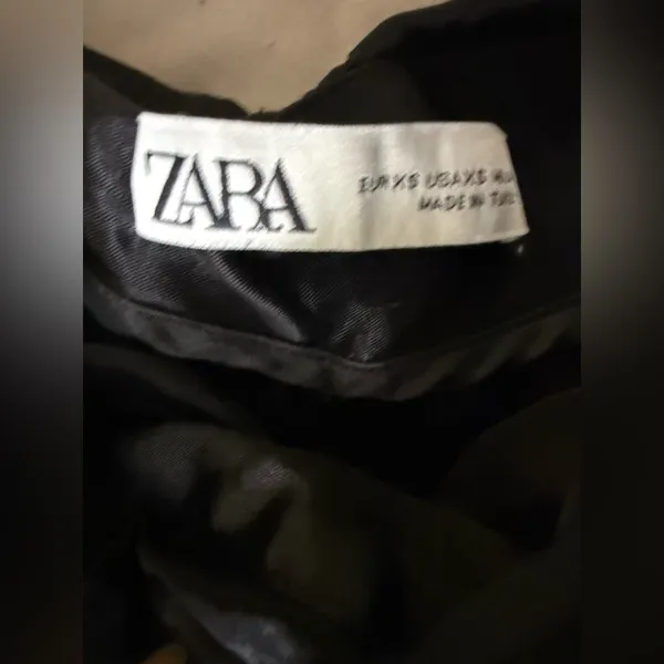 ZARA Black Ruched Satin Skirt Size‎ XS - Image 3