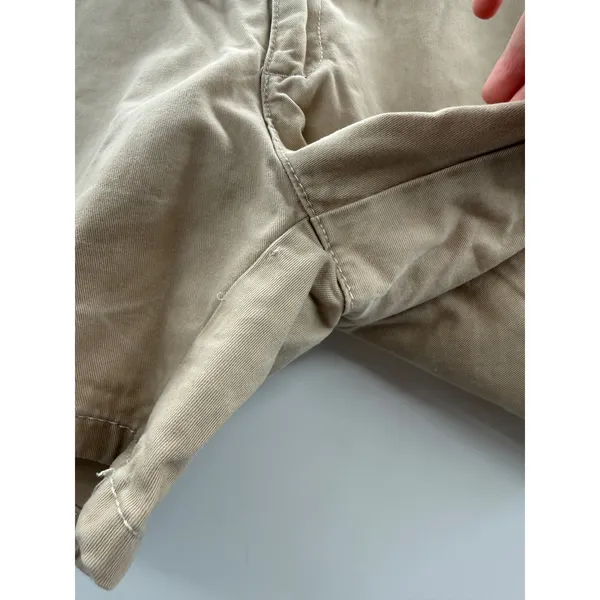 Y2K Abercrombie & Fitch Low Rise Shorts‎ Tan Moose Logo Casual Size 6 Old Money - Image 4