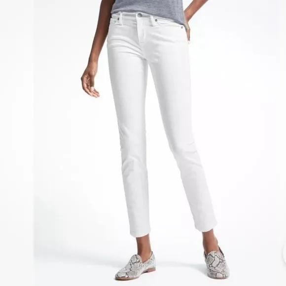 Banana Republic Premium Denim White Skinny Jeans Size 30 Ankle - Image 13